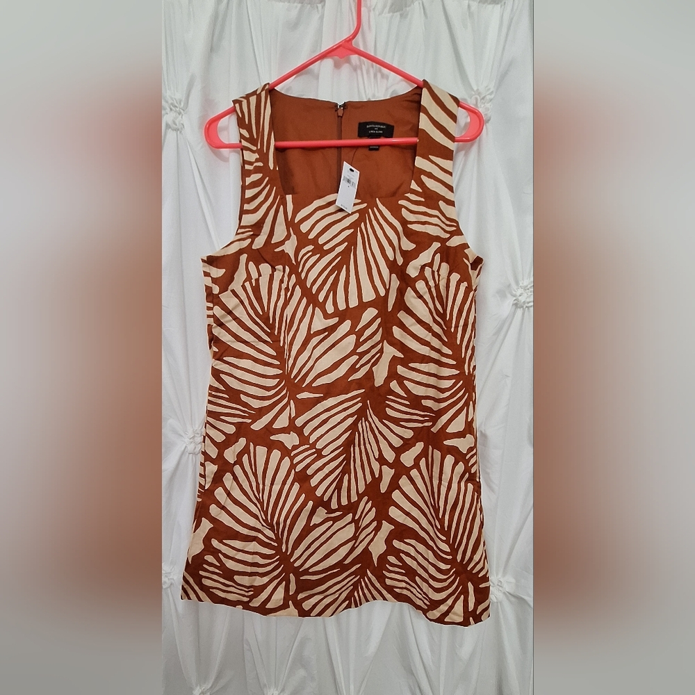 Banana Republic Brown and Cream Patterned Dress